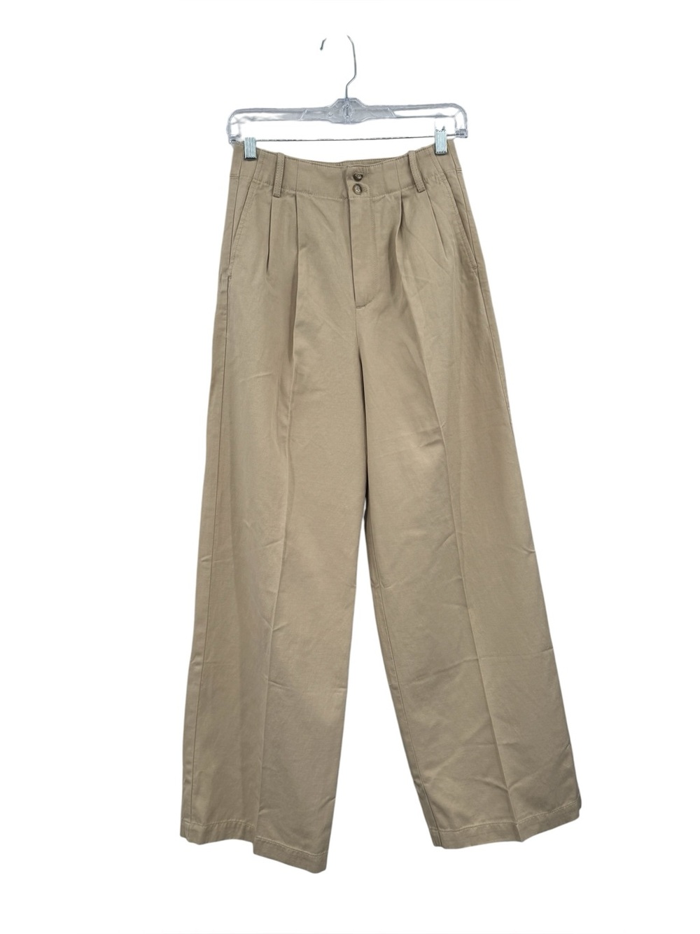 Madewell The Harlow Wide Leg Pant In Drapey Twill size 00 In Vintage Khaki